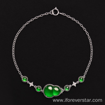 Natural glassy Jadeite Jade Happiness & Prosperity Bracelet
